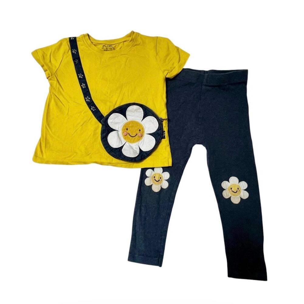 Next UK Smiley Face Daisy Purse Outfit Size 2/3